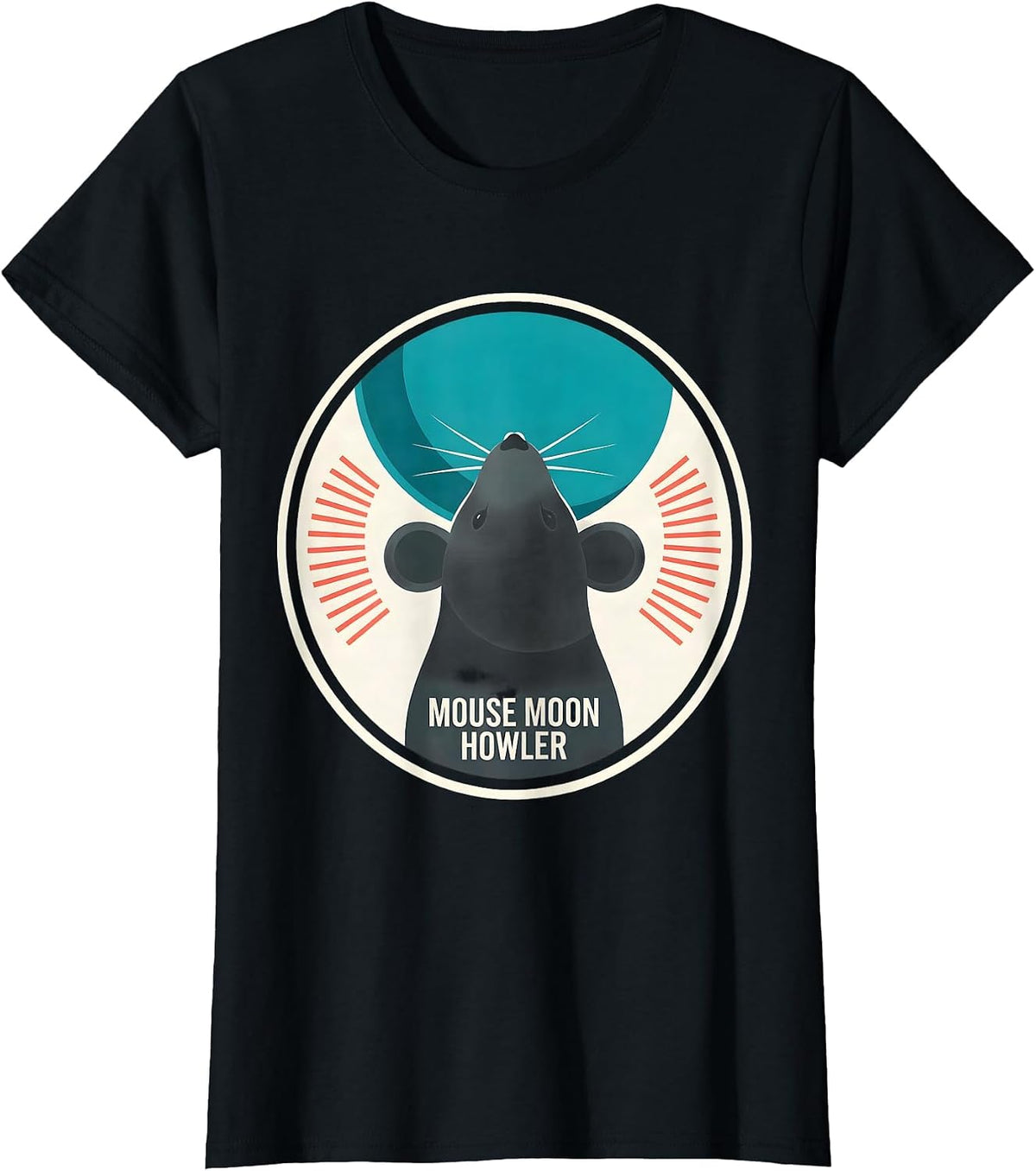 Women's Mouse Moon Howler Funny Ferret Rat Pet Lover Gift T-Shirt - Black
