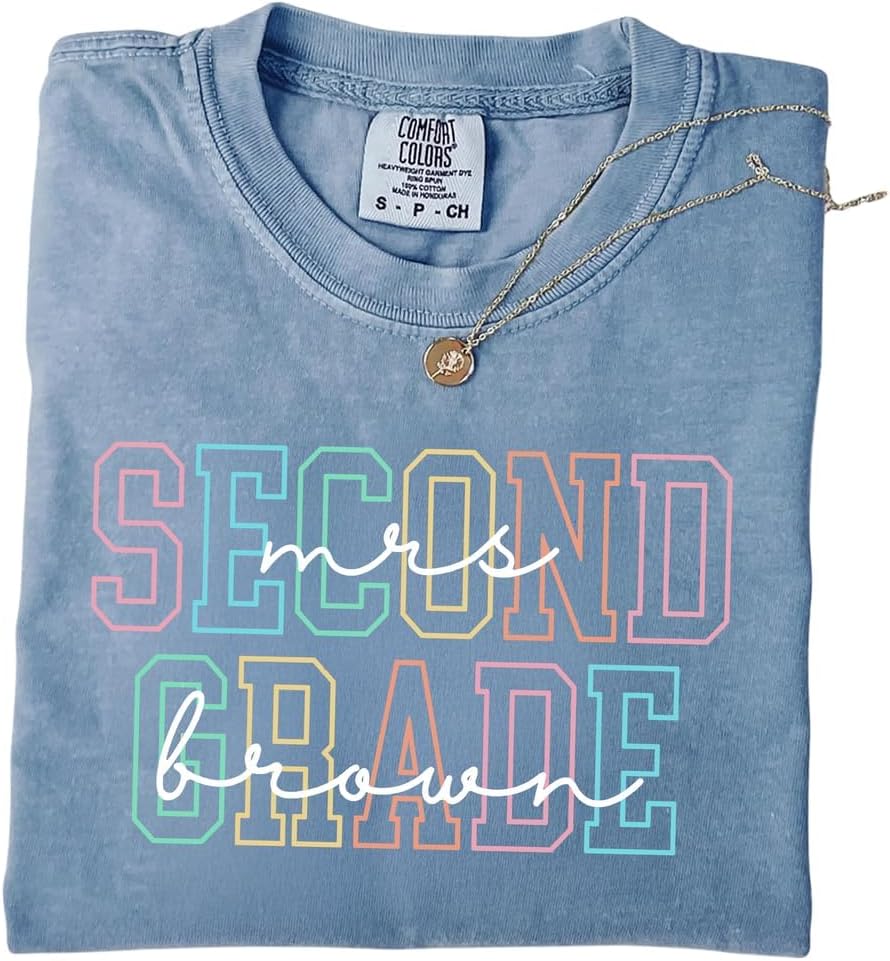 Personalized Grade Level Teacher Shirt, Custom School Grade Tee, Back to School Teacher Appreciation Gift - Second Grade
