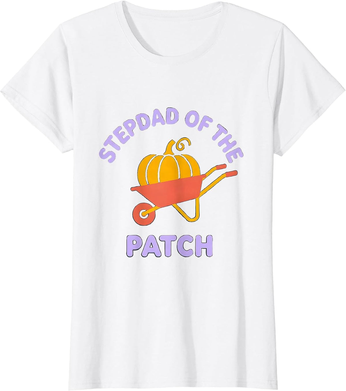 Stepdad of the Patch Funny Pumpkin Patch Family Matching T-Shirt - White