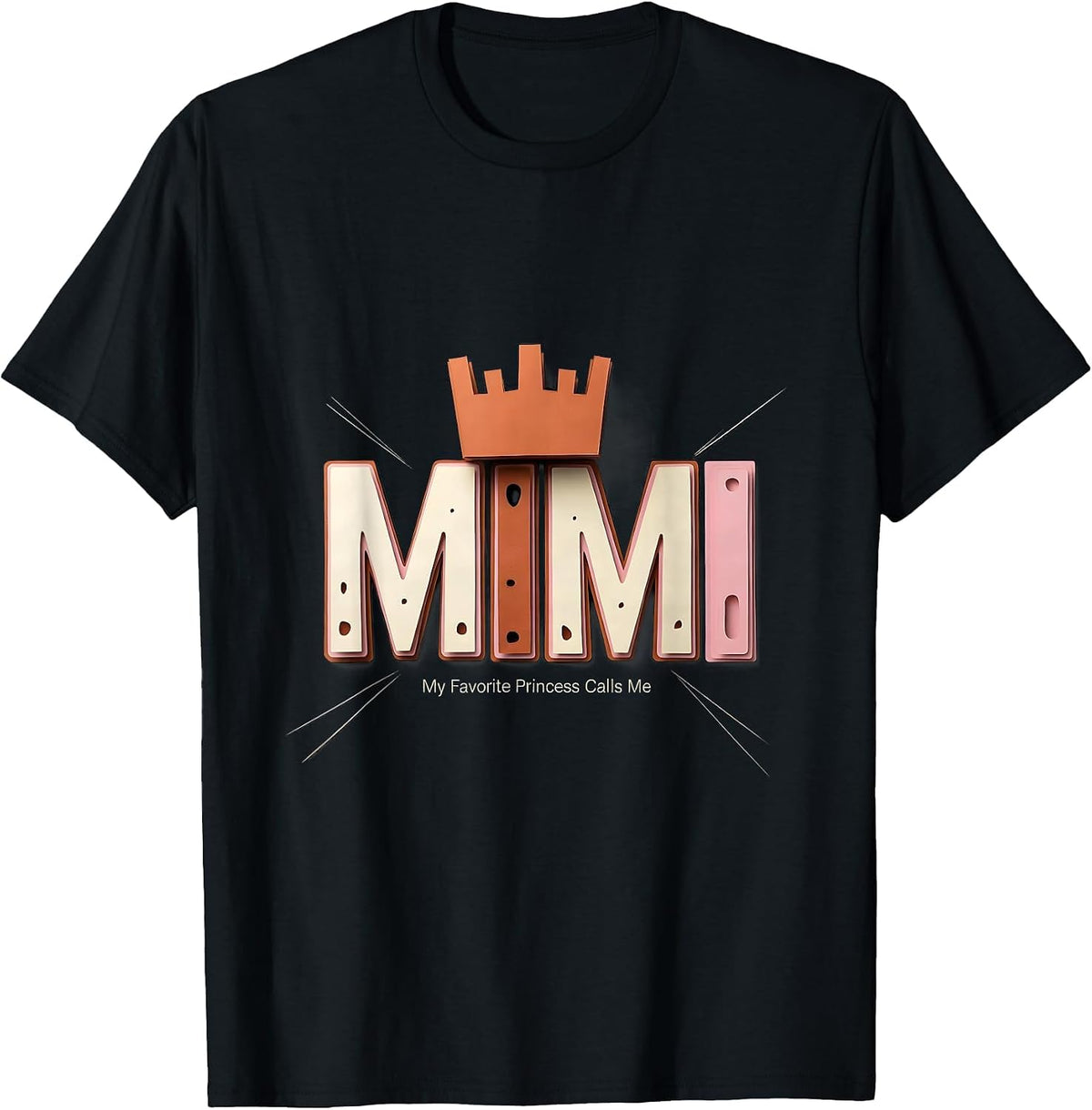 Men's My Favorite Princess Calls Me Mimi Funny Cute Grandma Gift T-Shirt - Black