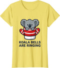 Women's Koala Bells Are Ringing Cute Kawaii Koala Lover Christmas T-Shirt - Lemon Yellow