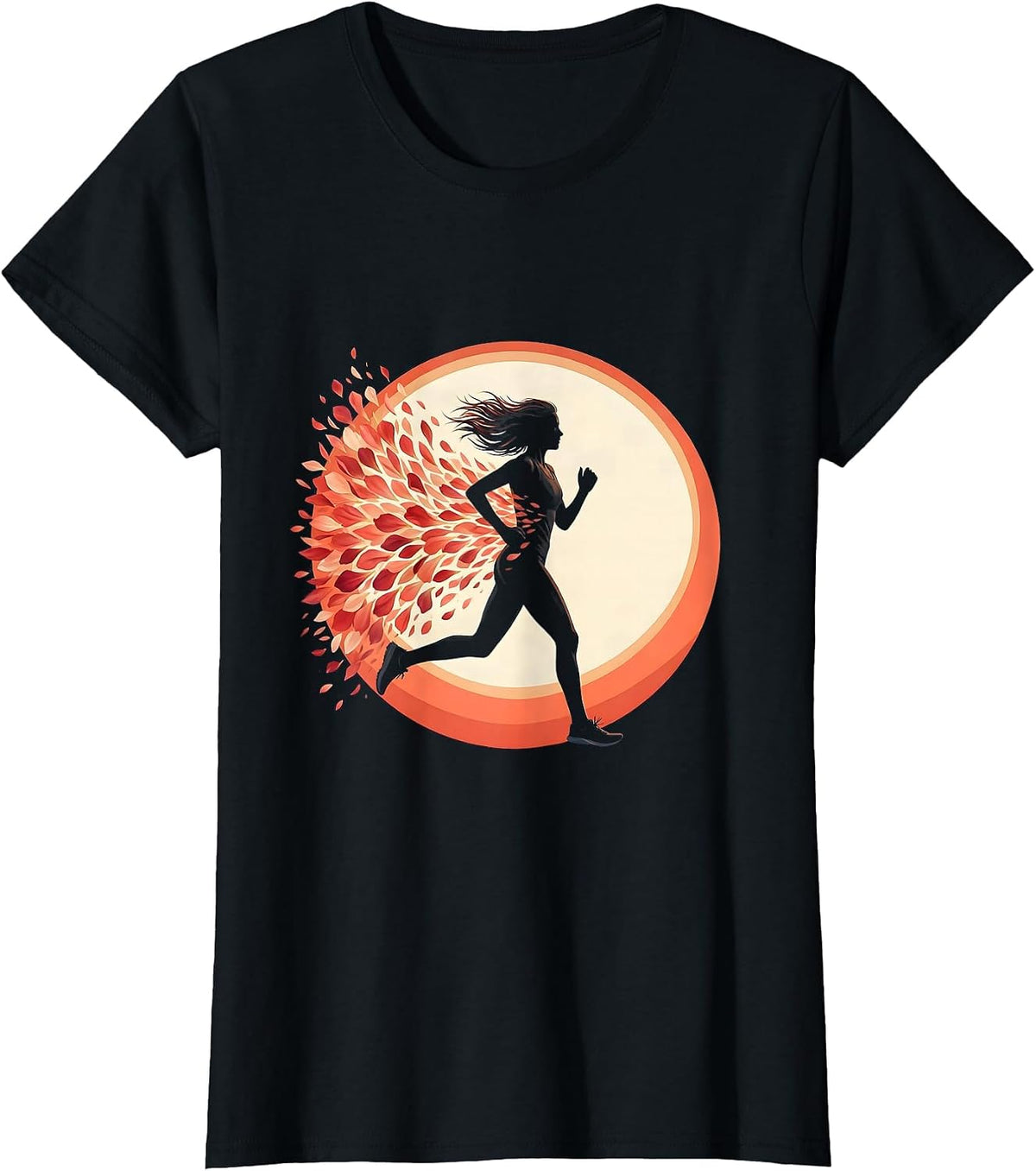 Runner in Bloom Floral Athletic Graphic T-Shirt - Black