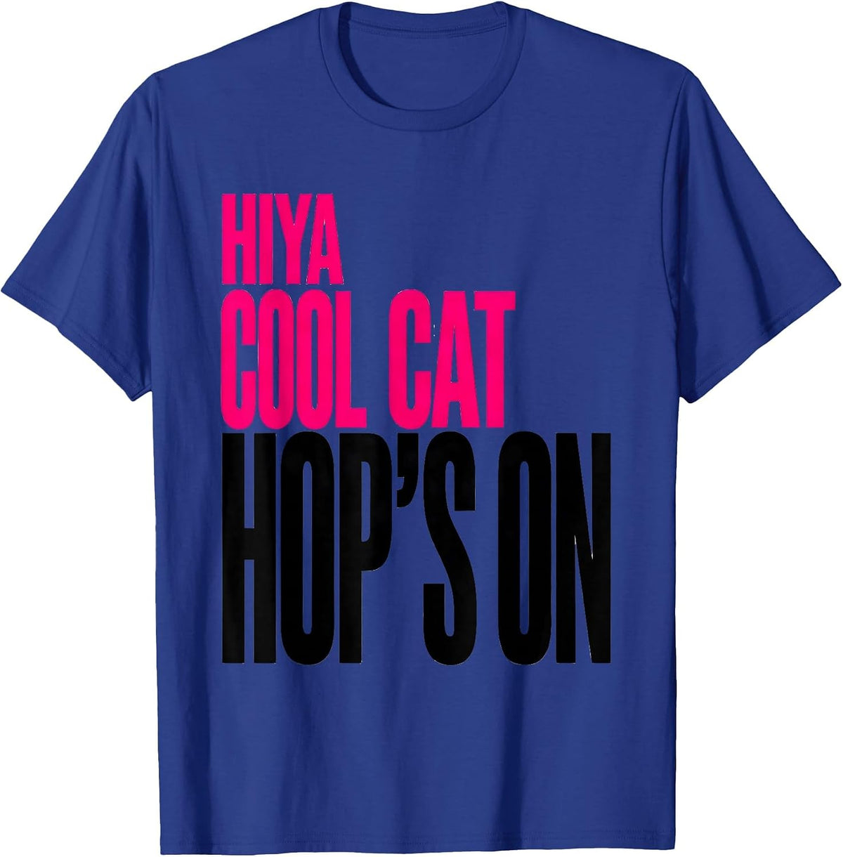Men's Hiya Cool Cat Hop's On 1950s Sock Hop Rockabilly Party Retro T-Shirt - Royal Blue
