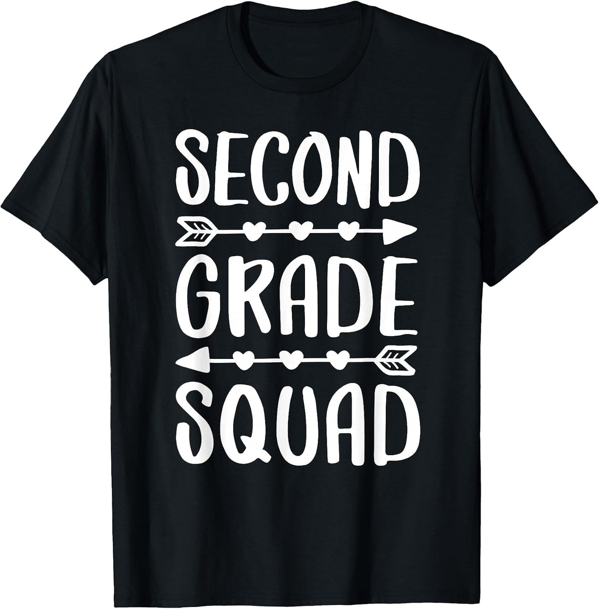 Second Grade Squad Shirt 2nd Grade Boy Girl Student Teacher T-Shirt - Black