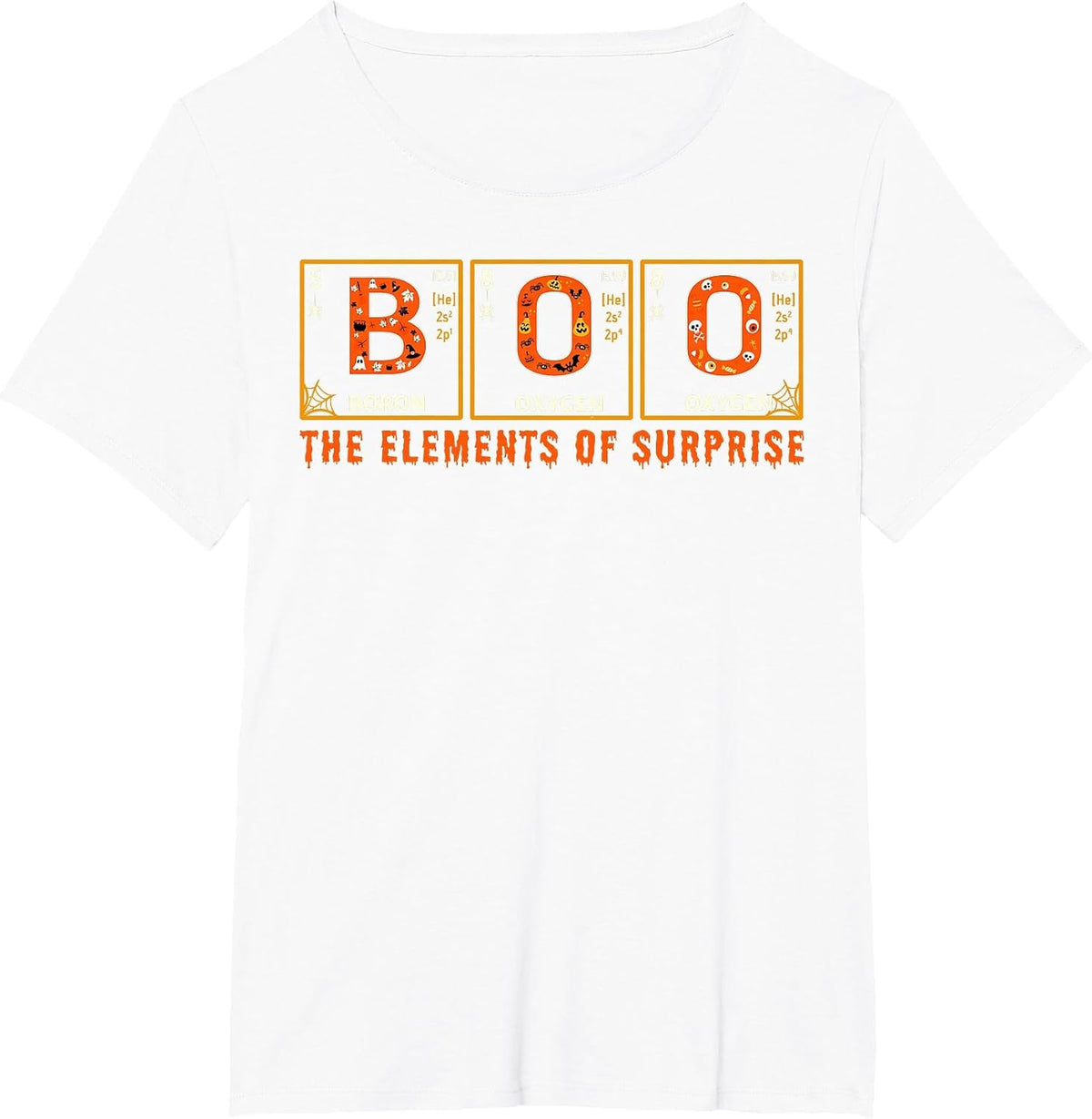 Halloween Boo Primary Elements of Surprise Science T-Shirt - White