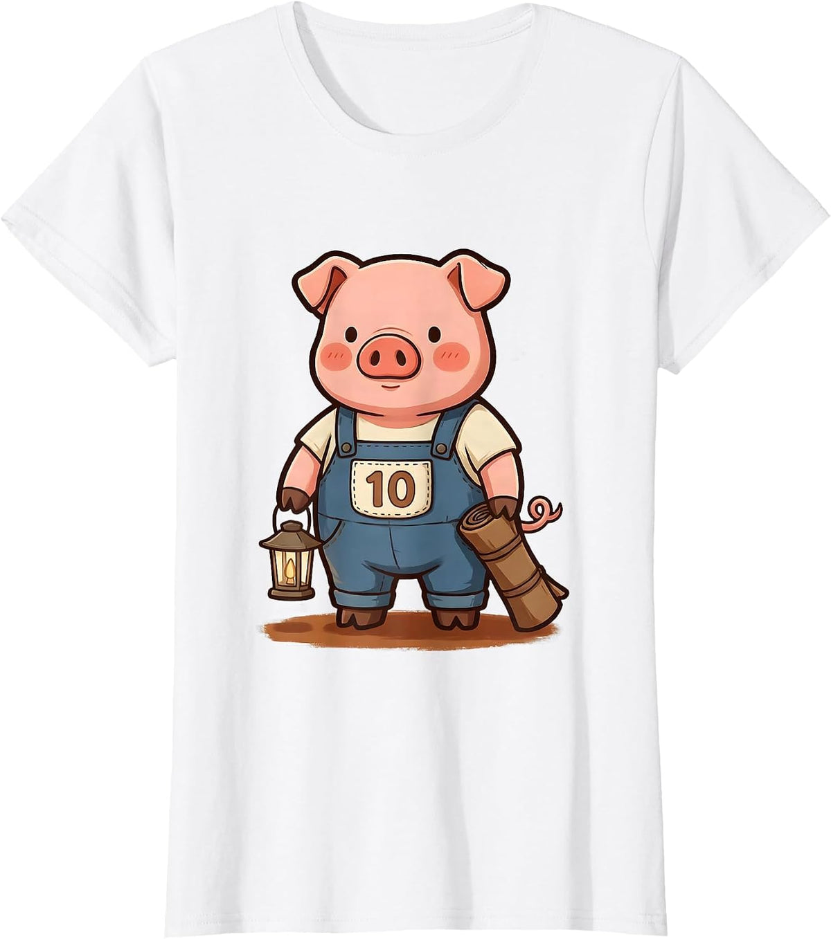 10 Funny Pig Lover Halloween Costume Humor Novelty T-Shirt - White