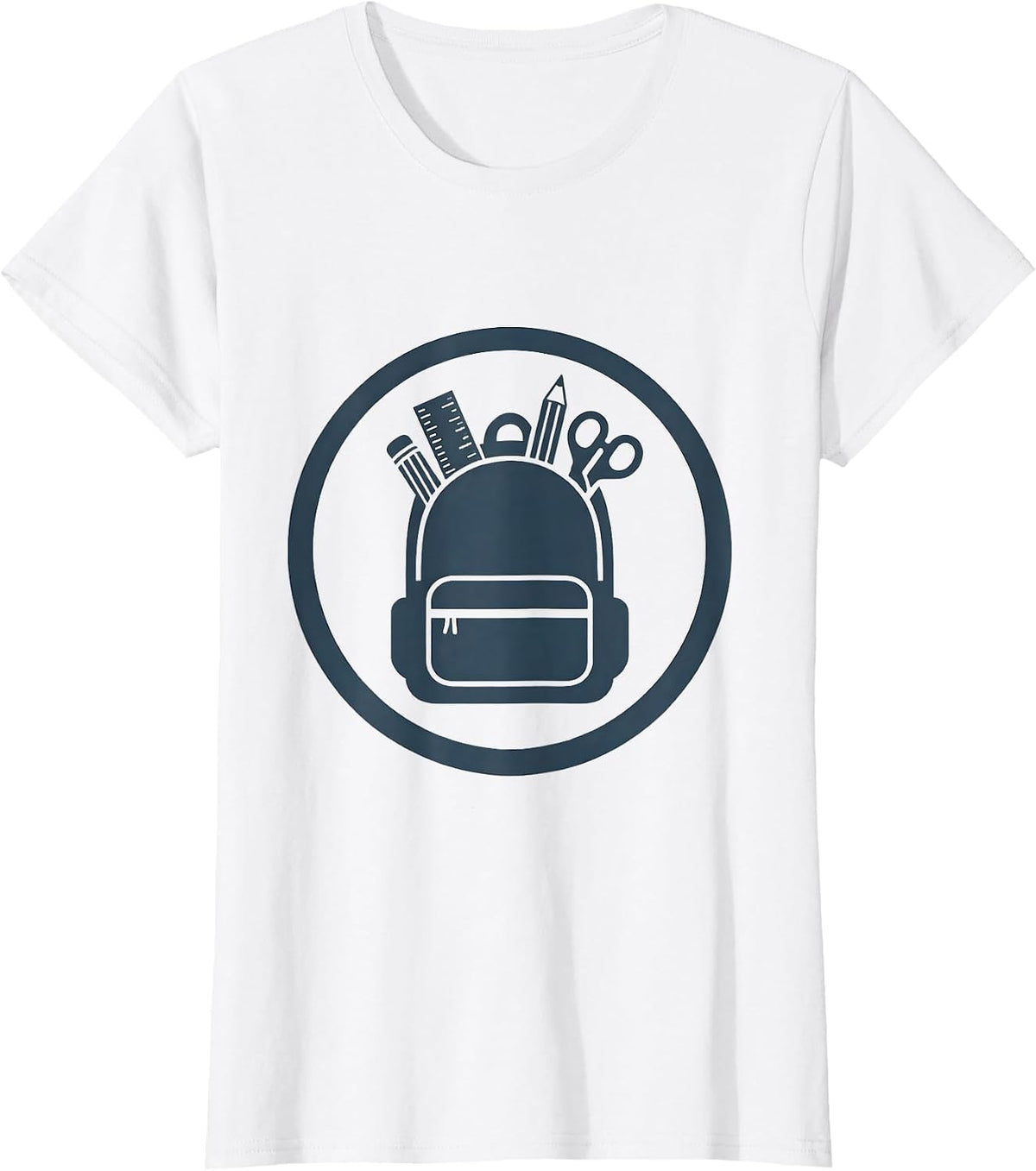 Middle School Teacher Overflowing Backpack Design T-Shirt - White