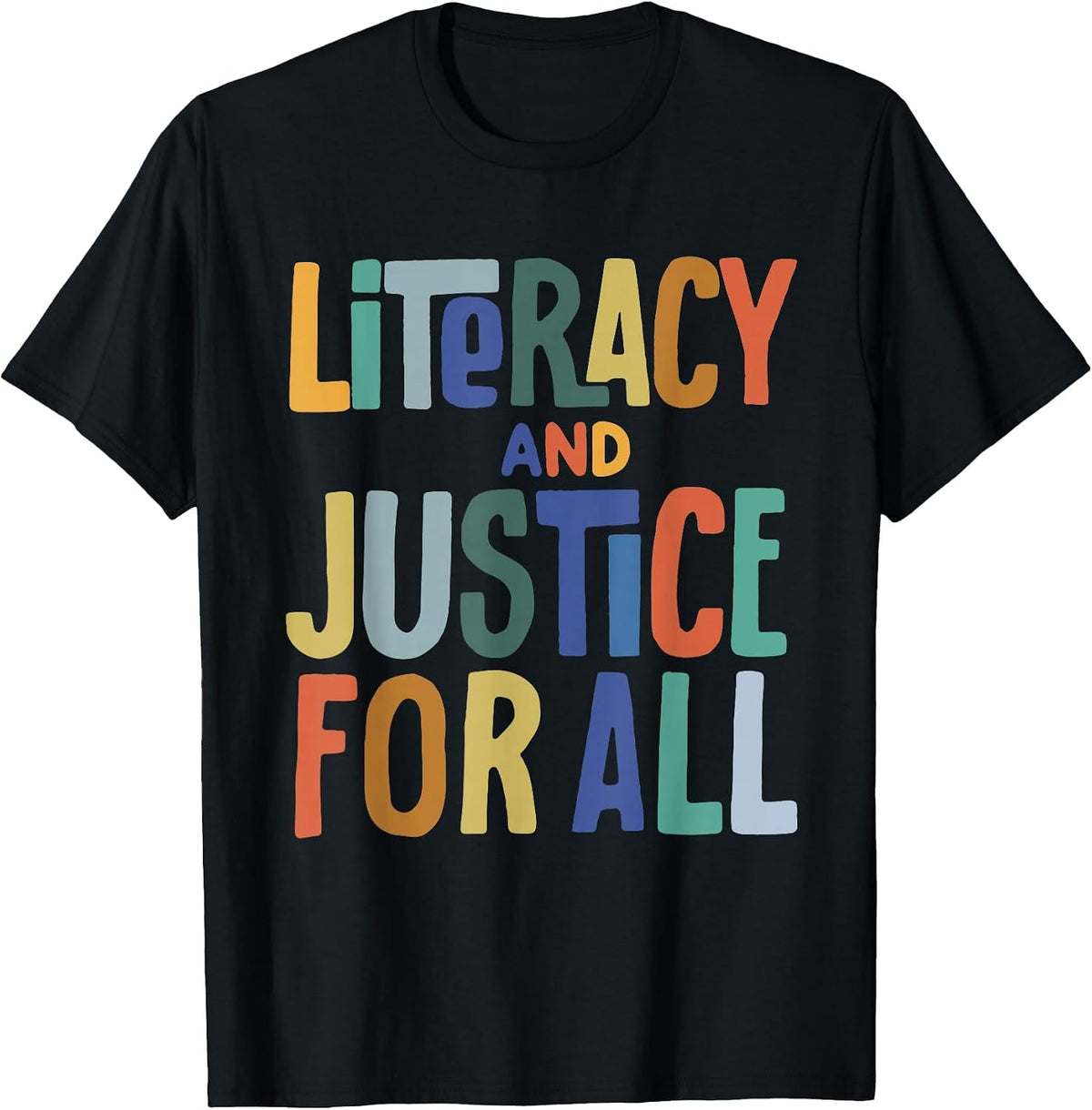 Literacy and Justice for All Protect Libraries Banned Books T-Shirt - Black