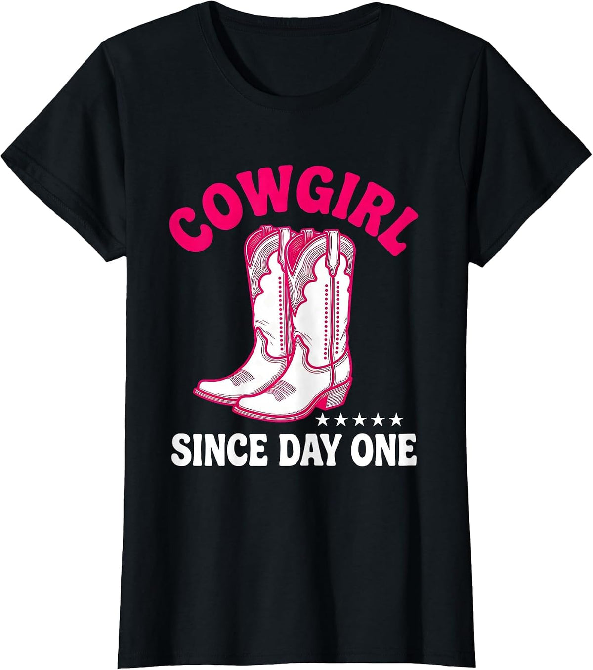 Cowgirl Since Day One Vintage Western Nostalgia Retro T-Shirt - Black