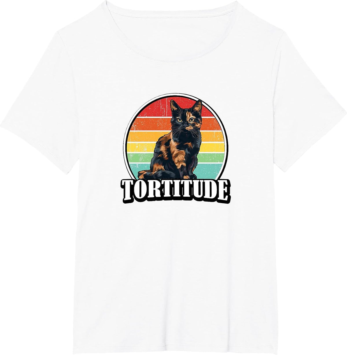 Mens Womens Girls Funny Retro Vintage Tortitude Tortie Lover T-Shirt - White