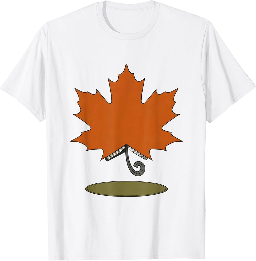 Men's Maple Leaf Teacher Fall Learning Pride Seasonal T-Shirt - White