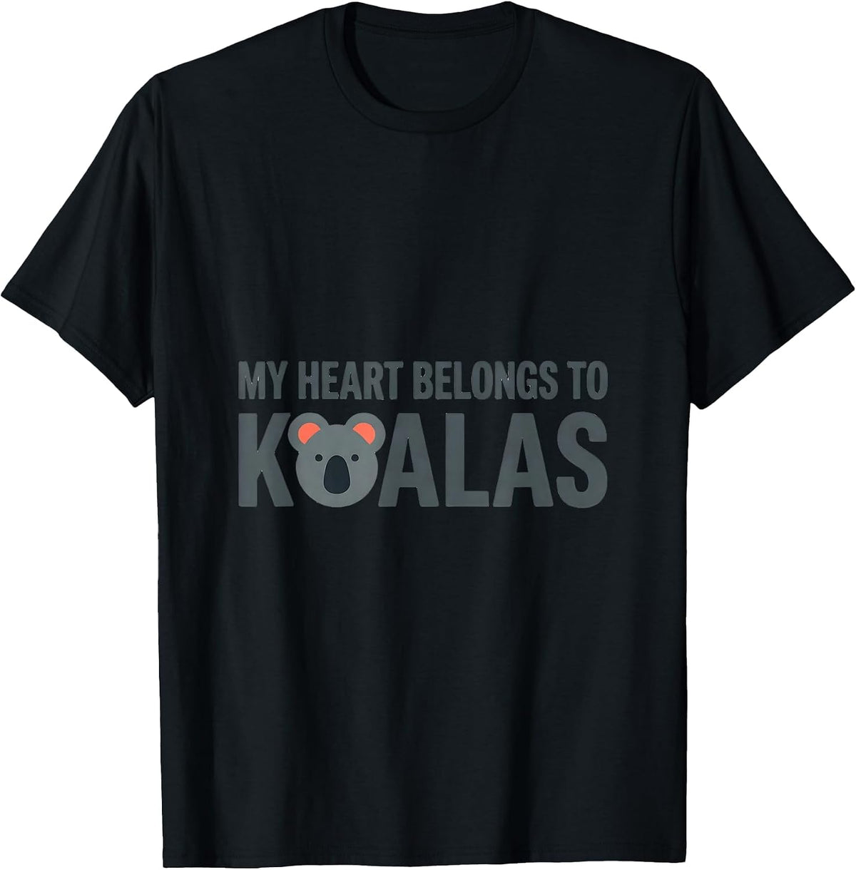 Men's My Heart Belongs To Koalas Funny Koala Lover Animal Humor T-Shirt - Black