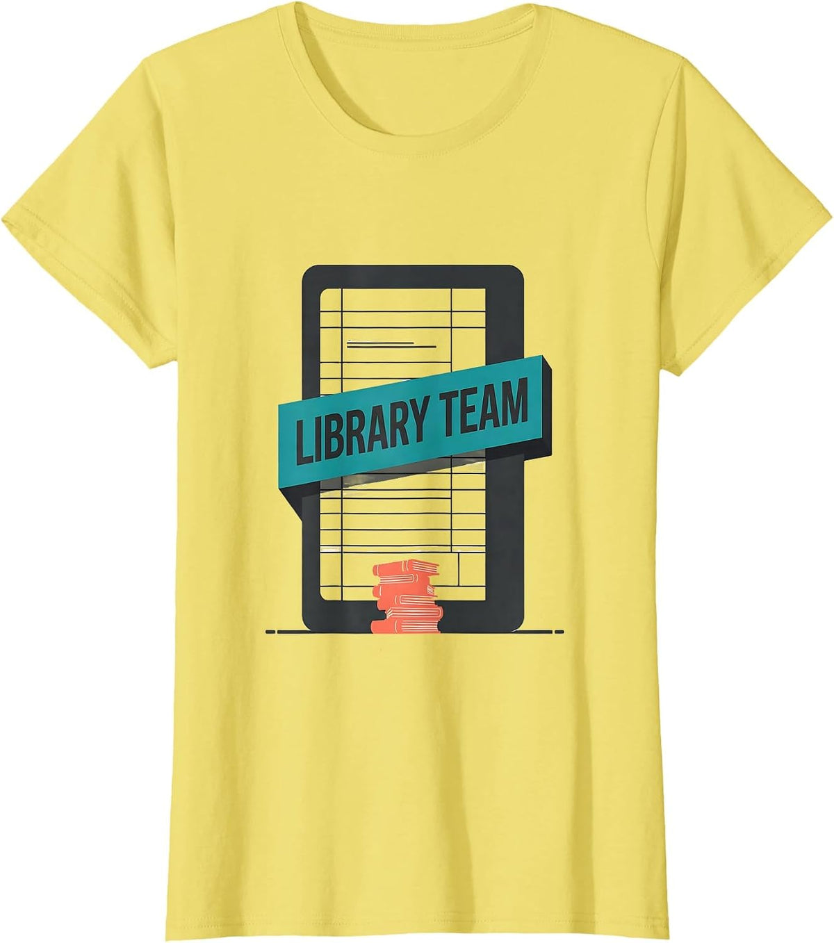 Library Team Midcentury Modern Teacher Crew First Day T-Shirt - Lemon Yellow