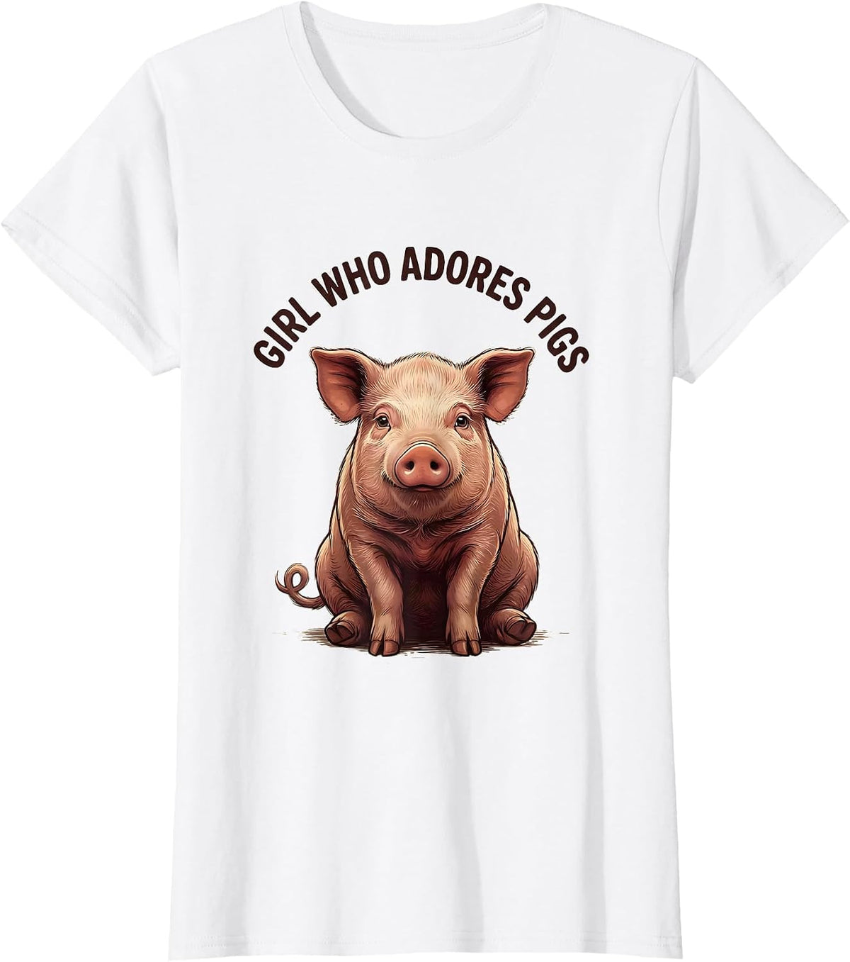 Girl Who Adores Pigs Funny Farm Animal Lover Pig Owner T-Shirt - White