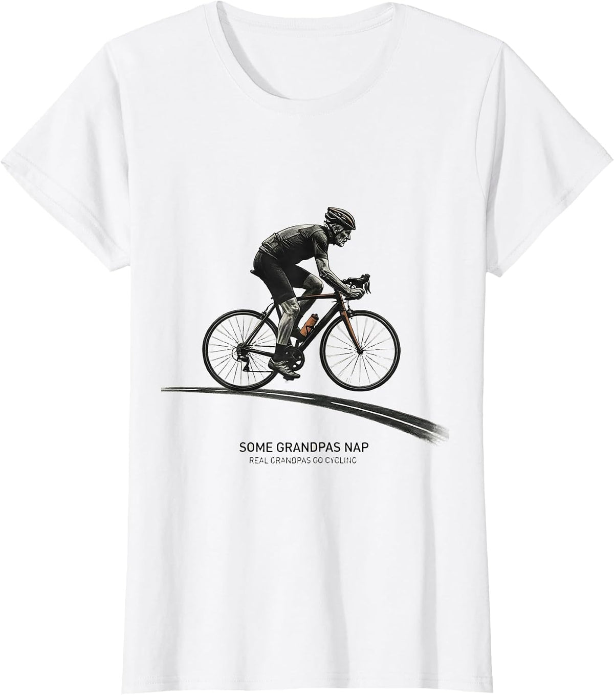 Some Grandpas Nap Real Grandpas Go Cycling Funny T-Shirt - White