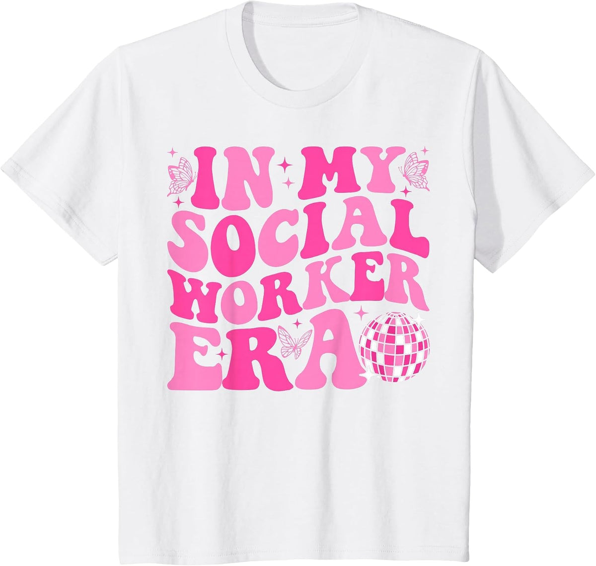 in My Social Worker Era Groovy Social Worker Graduation T-Shirt - White