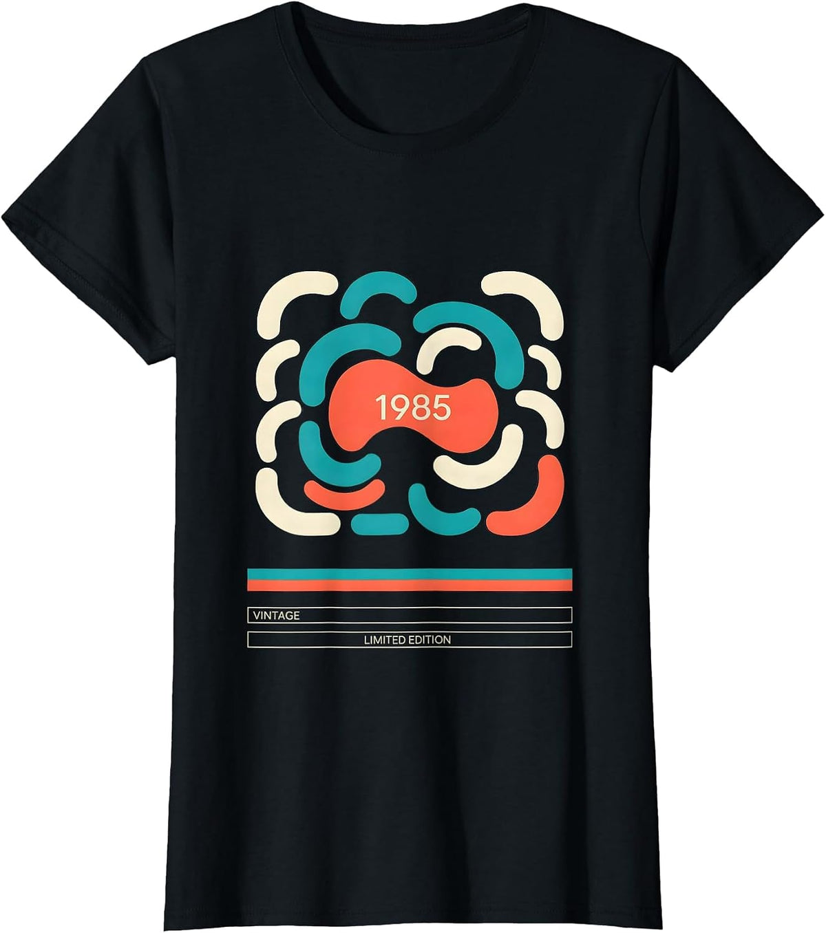 Vintage 1985 Limited Edition Midcentury Modern 25th Birthday T-Shirt - Black