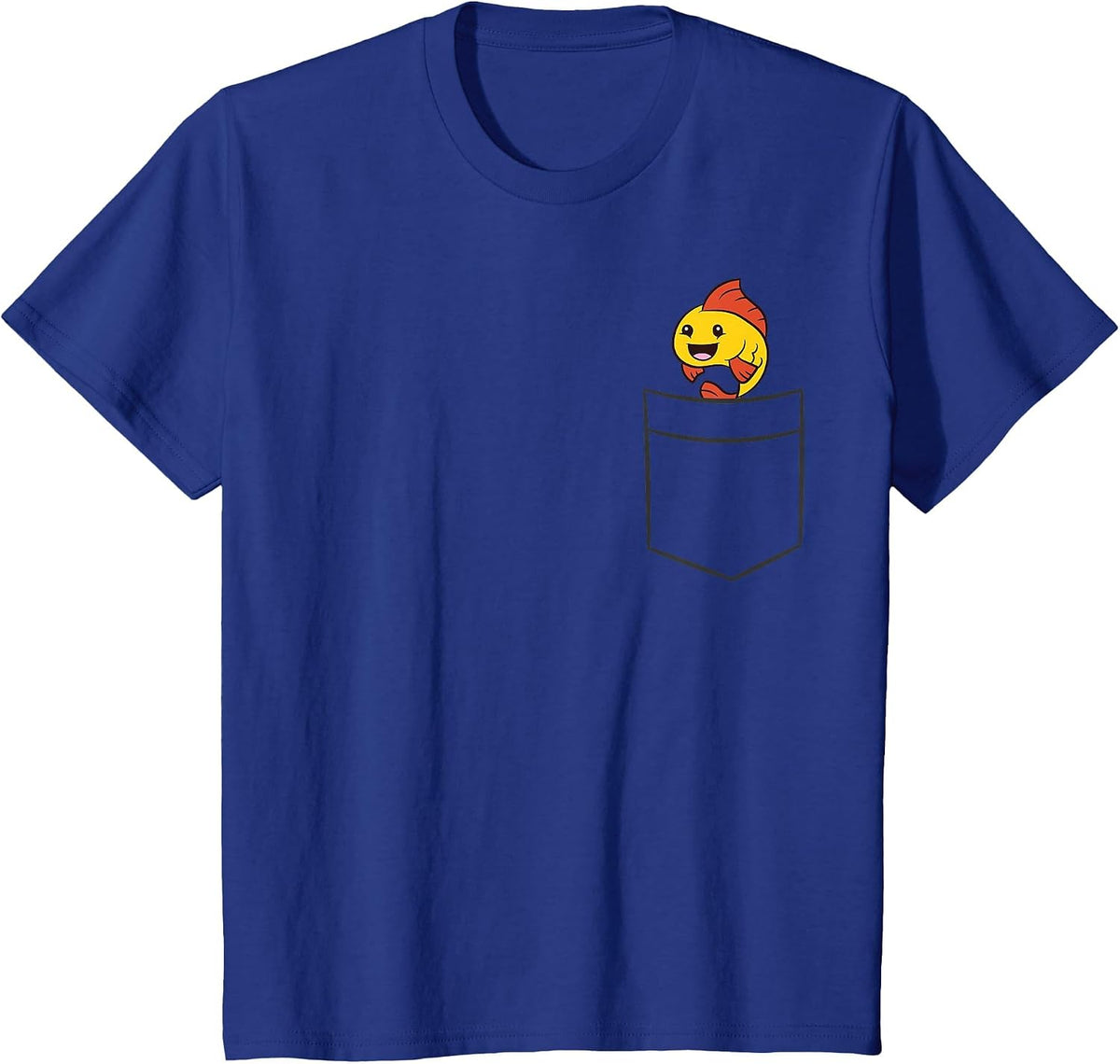 Goldfish in A Pocket Aquarium Cute Goldfish T-Shirt - Royal Blue