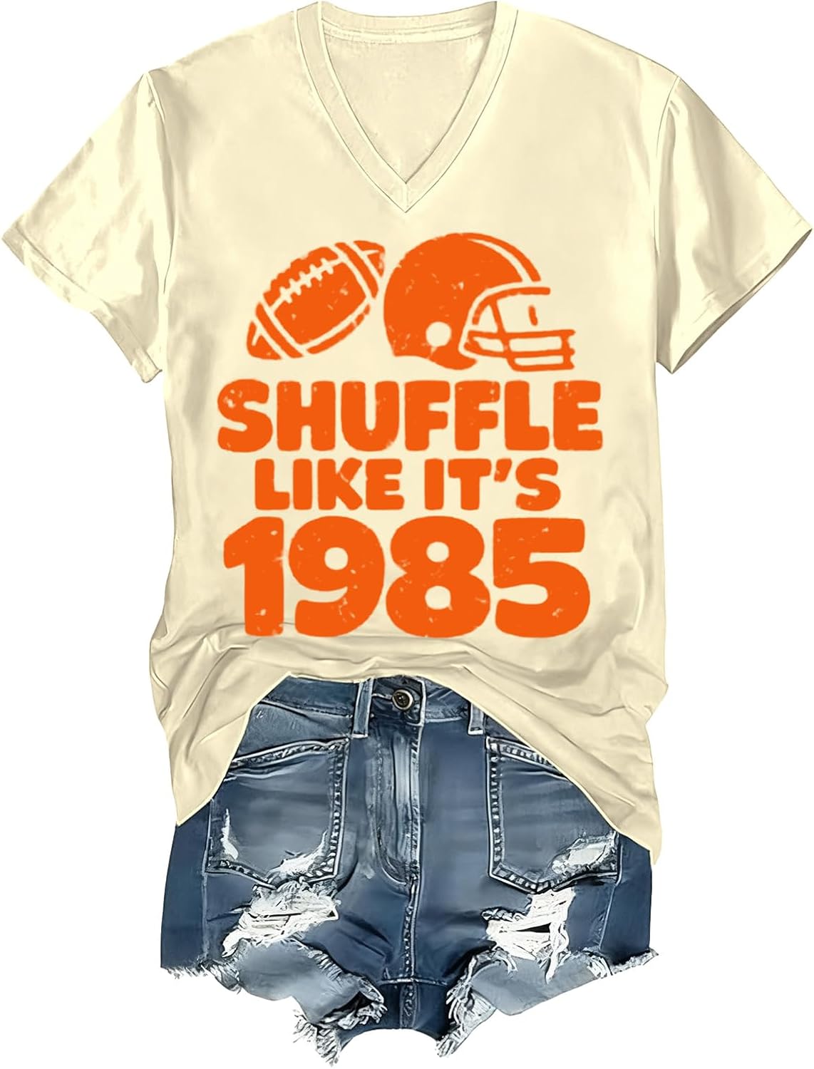 Shuffle Like It's 1985 Shirt Shuffle Like It's 1985 Tshirt - V-Neck V-creamy Yellow