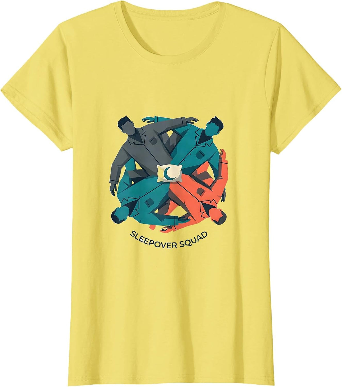 Sleepover Squad Slumber Party Crew Matching BFF Bestie T-Shirt - Lemon Yellow