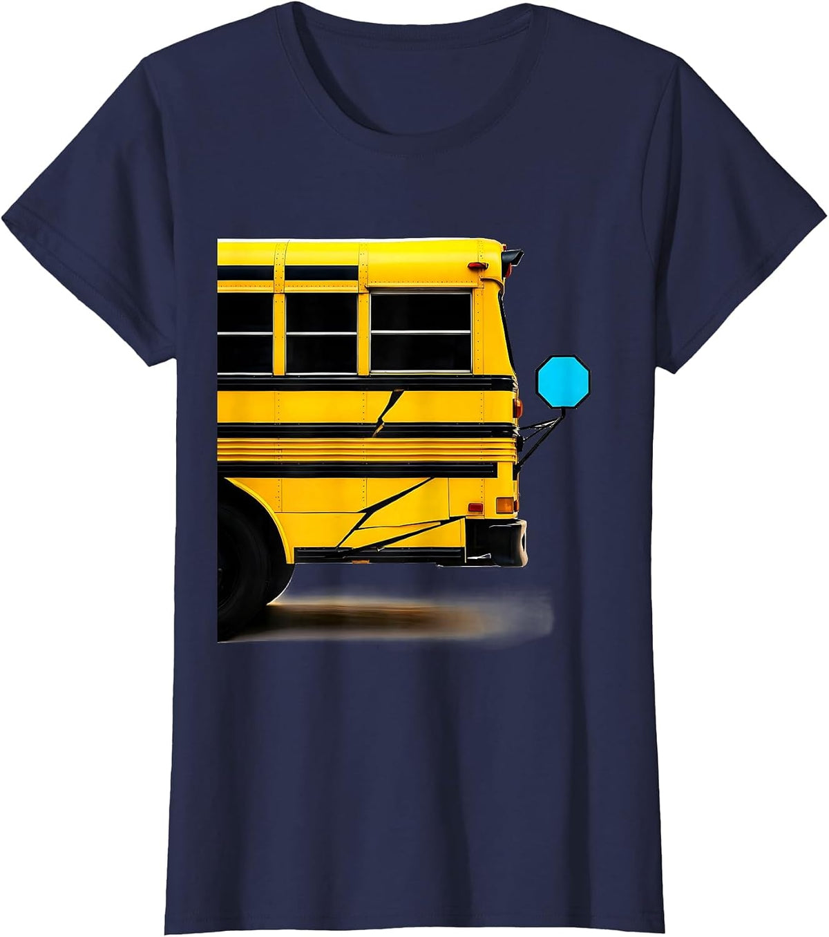Women's Angular School Bus Driver Humor Appreciation Gift T-Shirt - Navy Blue