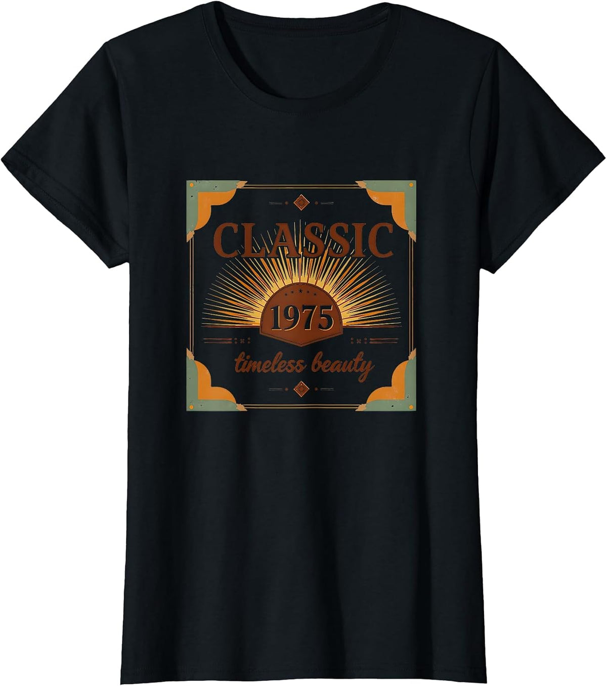 Classic 1975 Timeless Beauty Vintage Design T-Shirt - Black