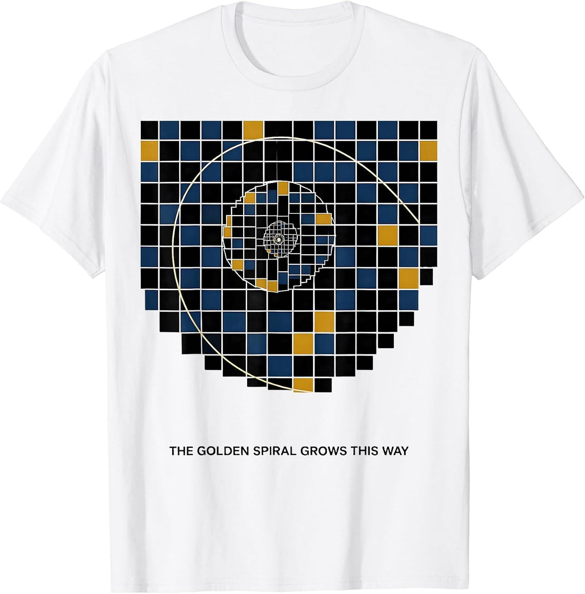 Men's The Golden Spiral Grows This Way Geometric Math Sacred T-Shirt - White