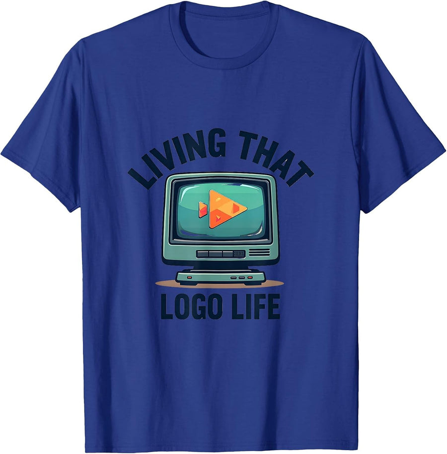 Living That Logo Life Graphic Design T-Shirt - Royal Blue