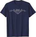 Y2K Alt Egirl Eboy Alternative Mall Trad Goth Cross Tattoo T-Shirt - Navy Blue