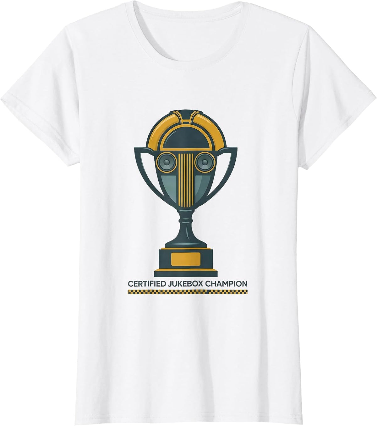 Women's Certified Jukebox Champion Retro 1950s Sock Hop Rockabilly T-Shirt - White