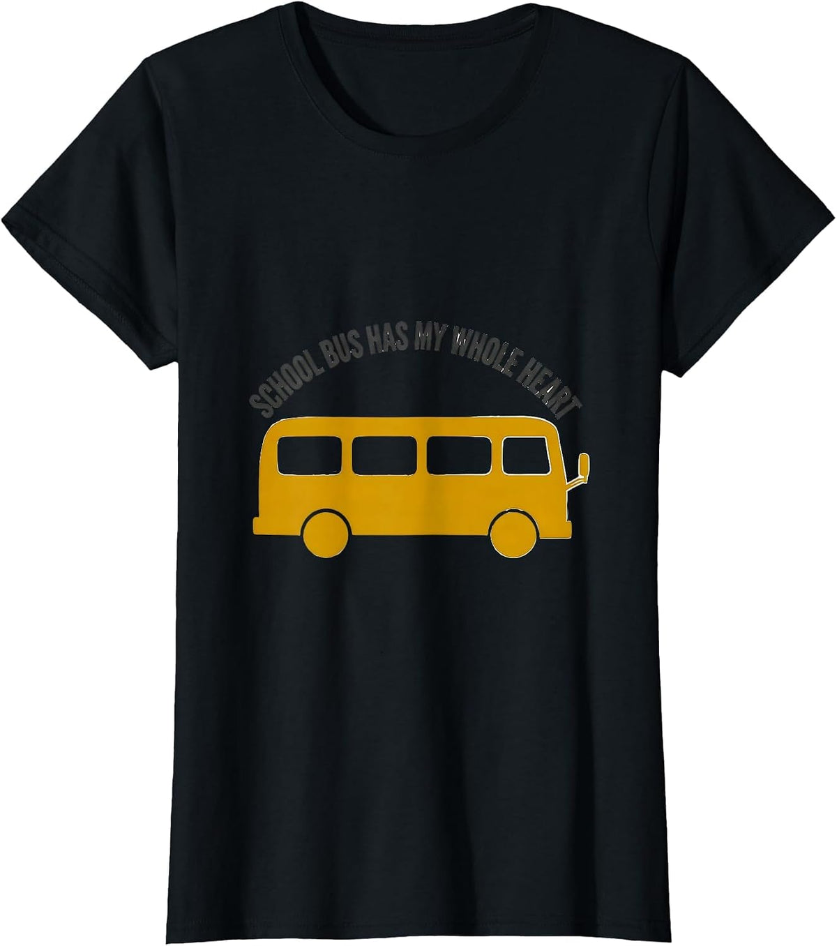 School Bus Has My Whole Heart Funny Bus Driver Costume T-Shirt - Black