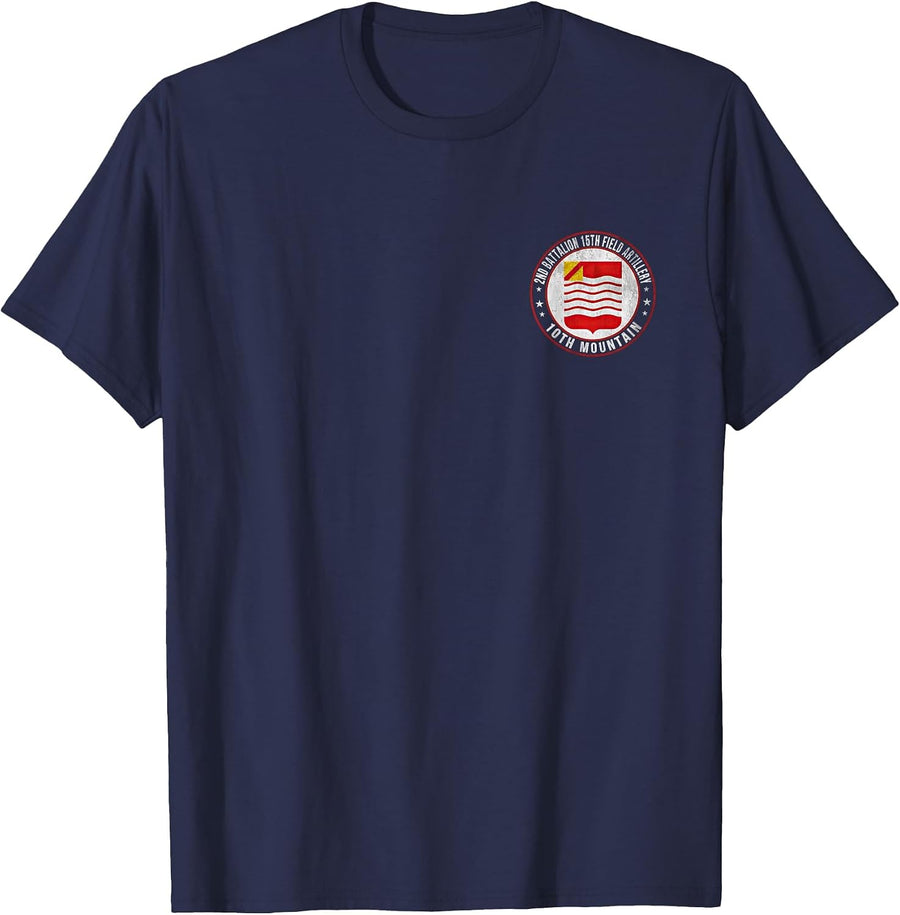 2nd Battalion 15th Field Artillery 10th Mountain Division T-Shirt - Navy Blue