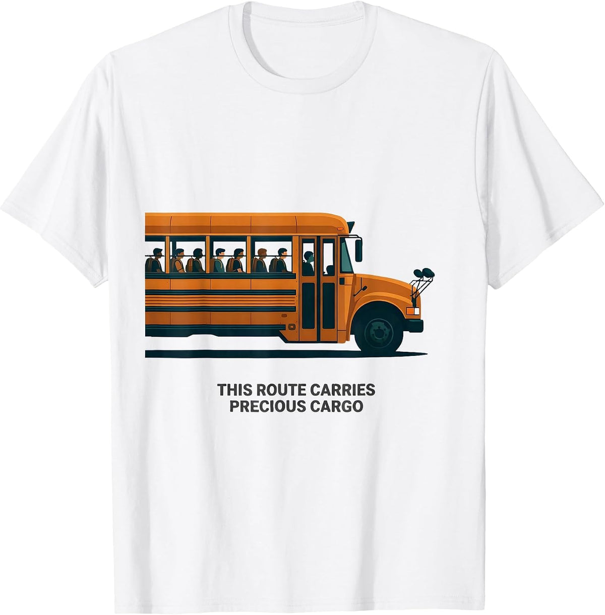 Men's This Route Carries Precious Cargo Funny School Bus Driver T-Shirt - White