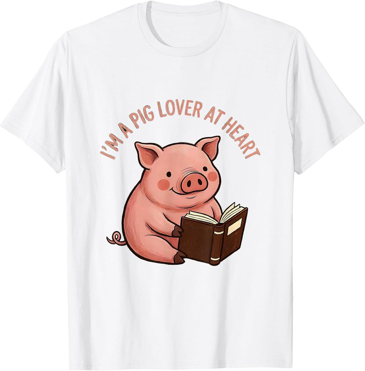 Men's I'm A Pig Lover At Heart Cute Pig Farm Animal Lover T-Shirt - White