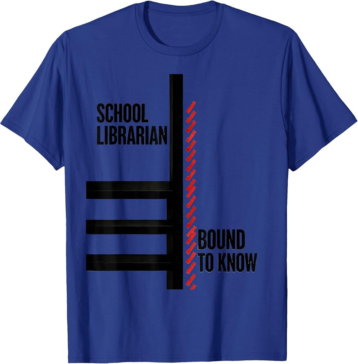 Men's School Librarian Bound To Know Minimalist Humor Book Lover T-Shirt - Royal Blue