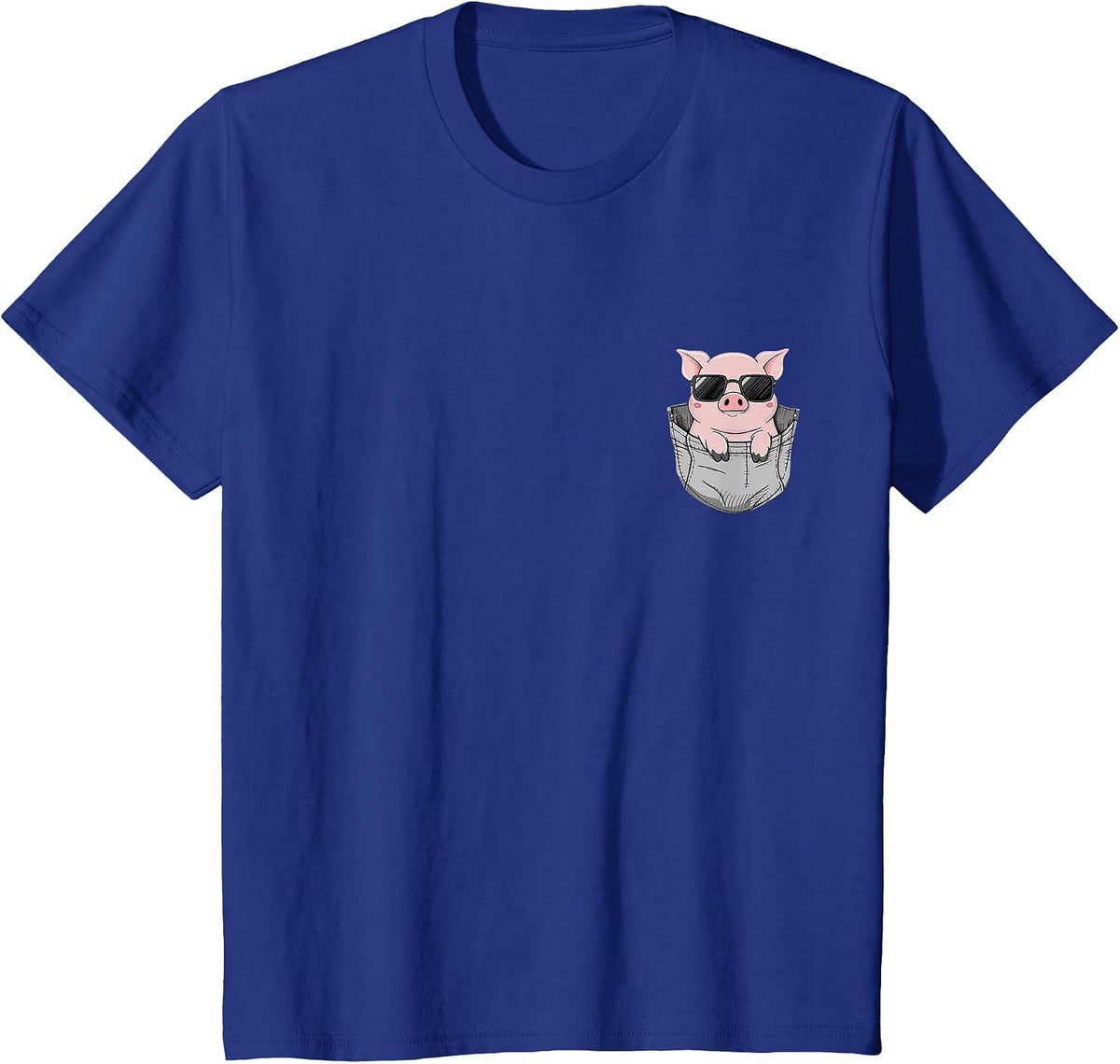 Pig in Pocket T-Shirt - Royal Blue