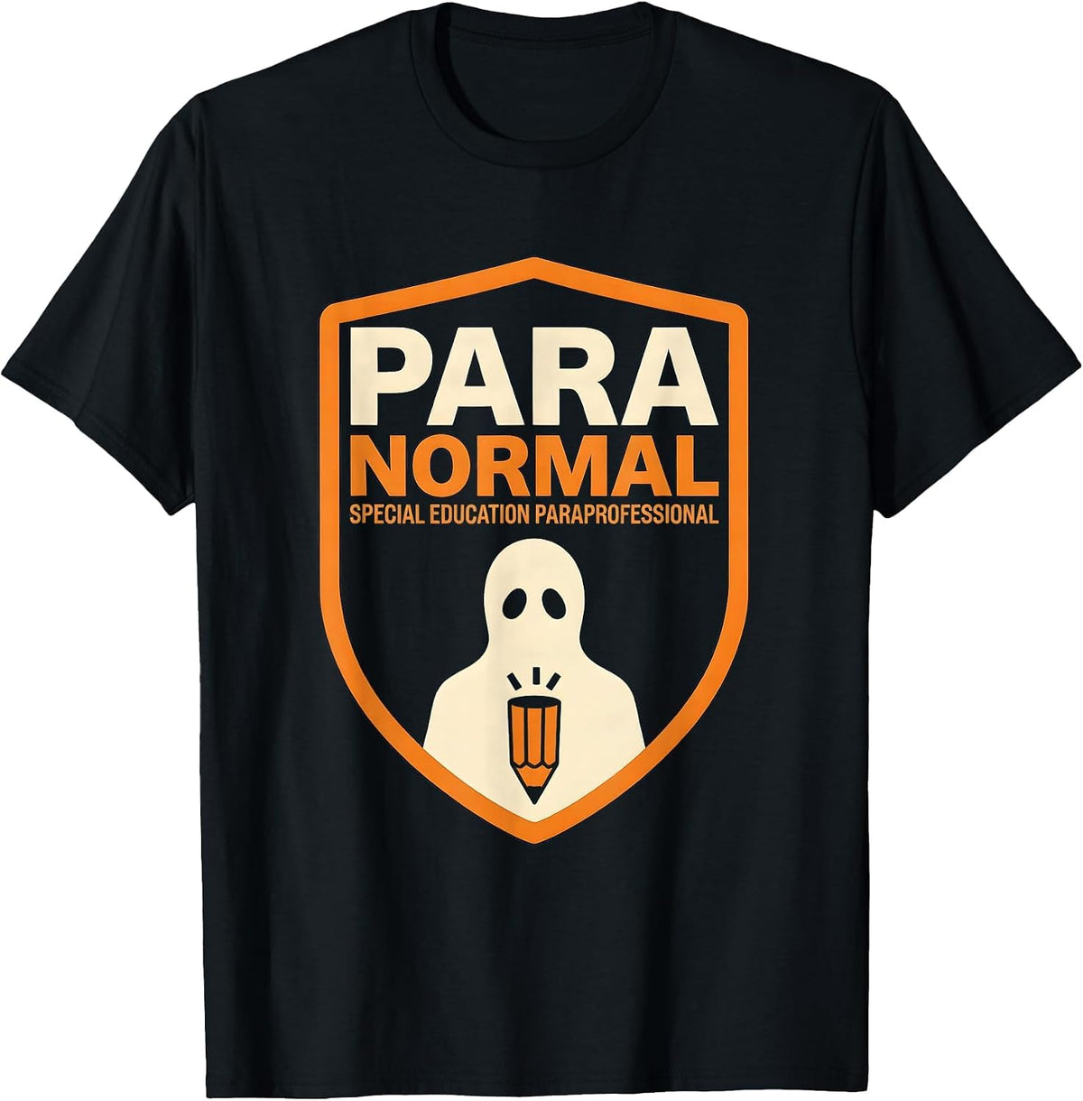 Men's Para Normal Special Education Paraprofessional Ghost T-Shirt - Black