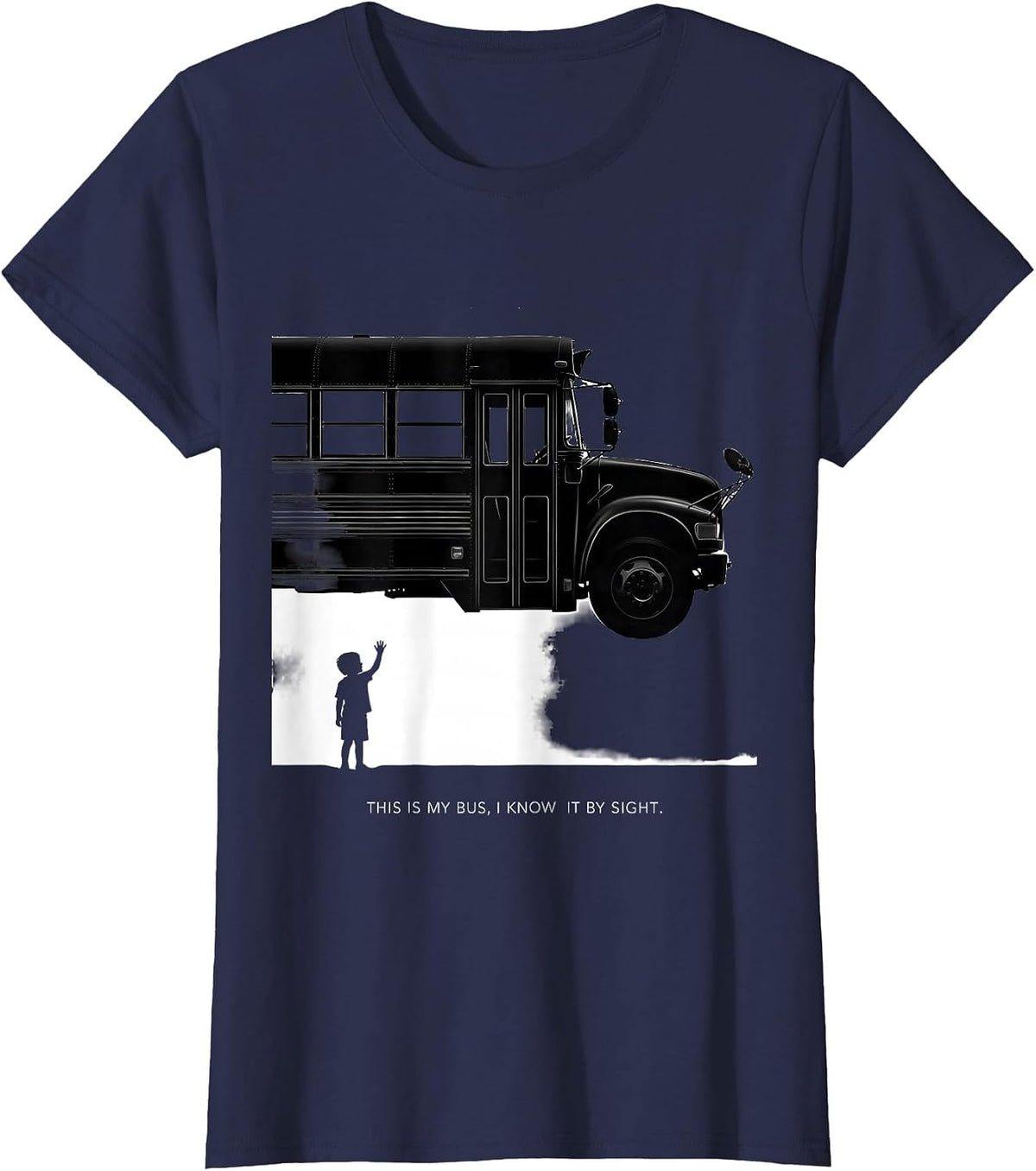 Women's This Is My Bus I Know It By Sight Funny School Bus Driver T-Shirt - Navy Blue