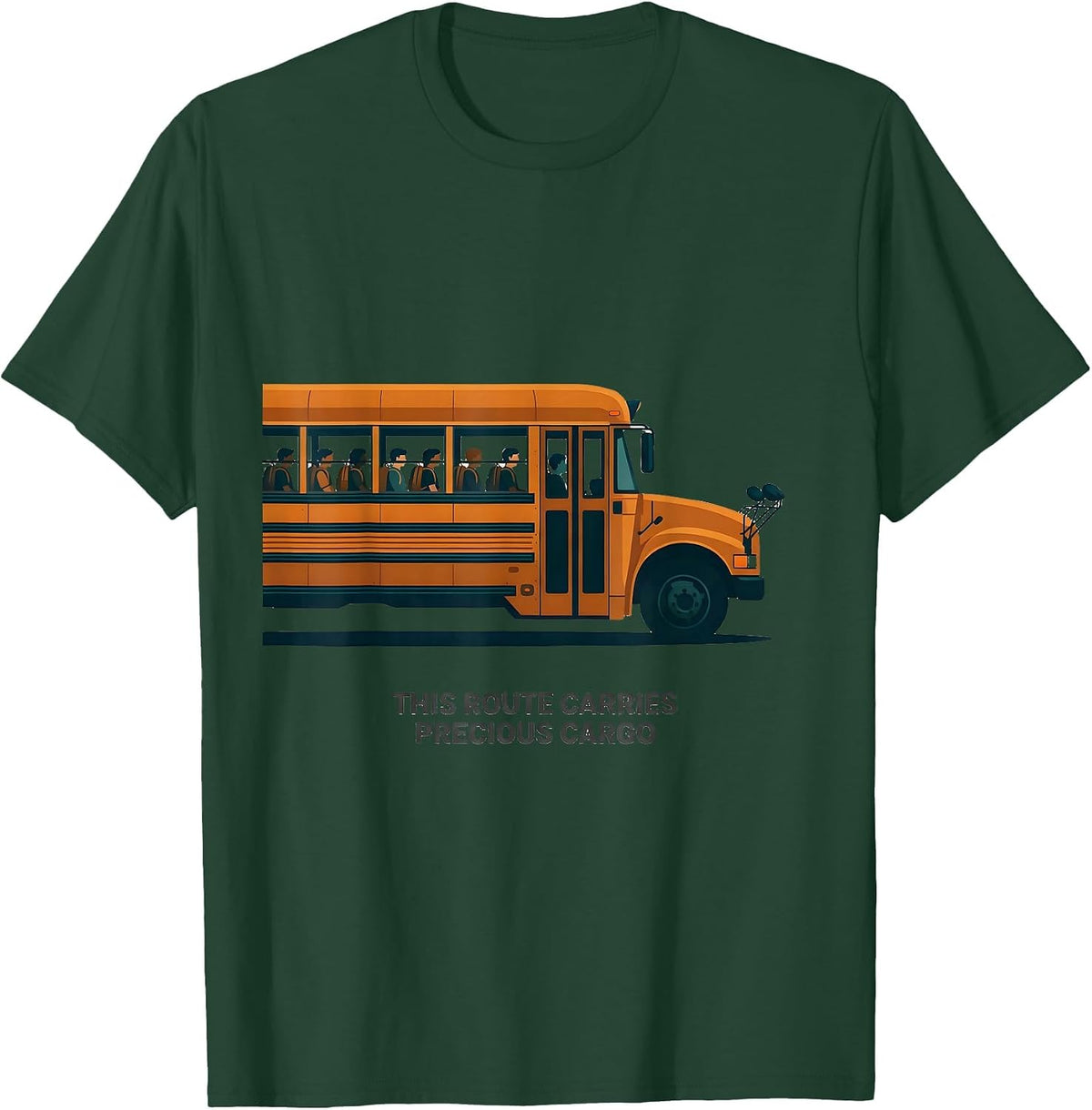 Men's This Route Carries Precious Cargo Funny School Bus Driver T-Shirt - Dark Green