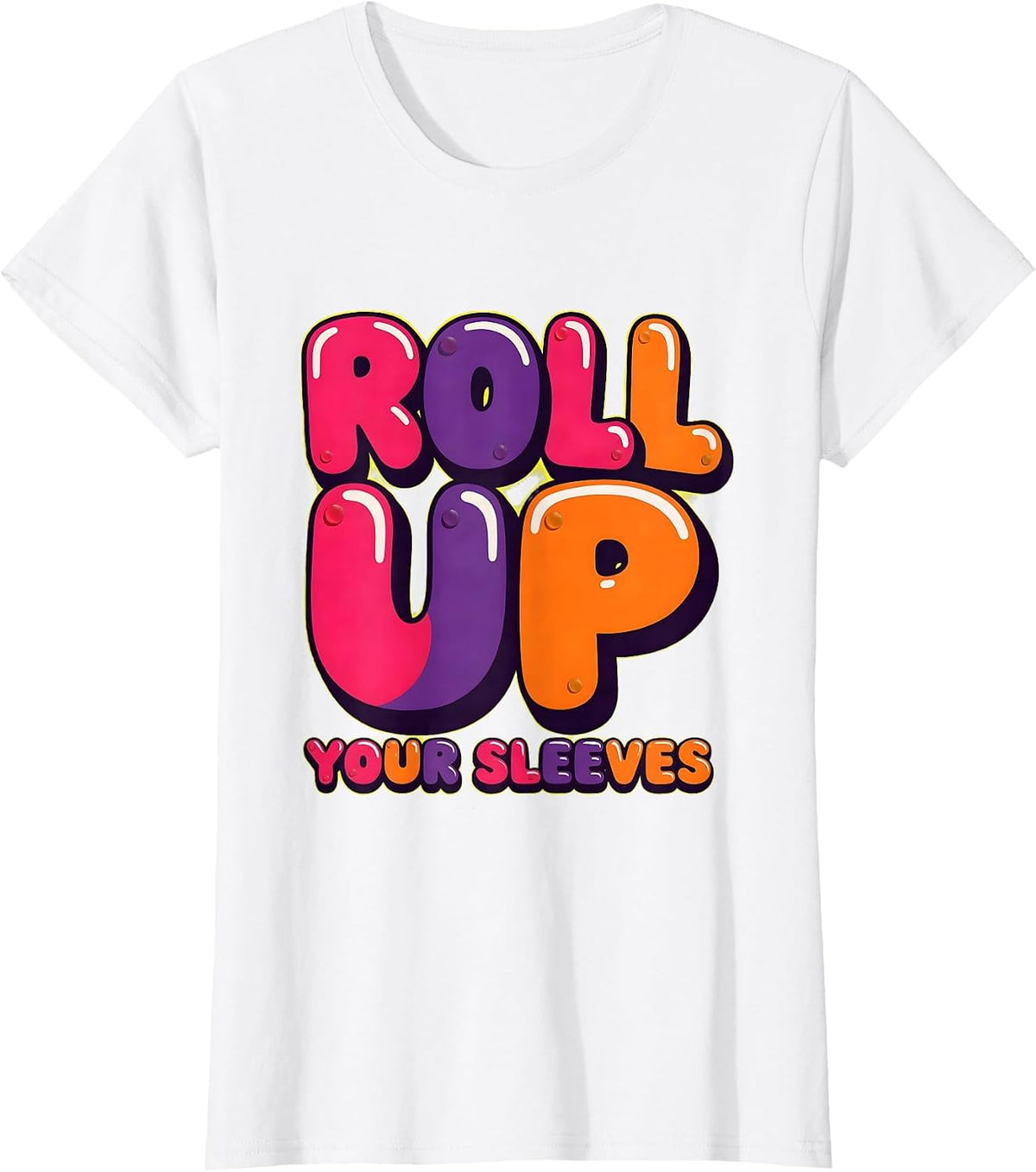 Roll Up Your Sleeves Rosie The Riveter Design T-Shirt - White