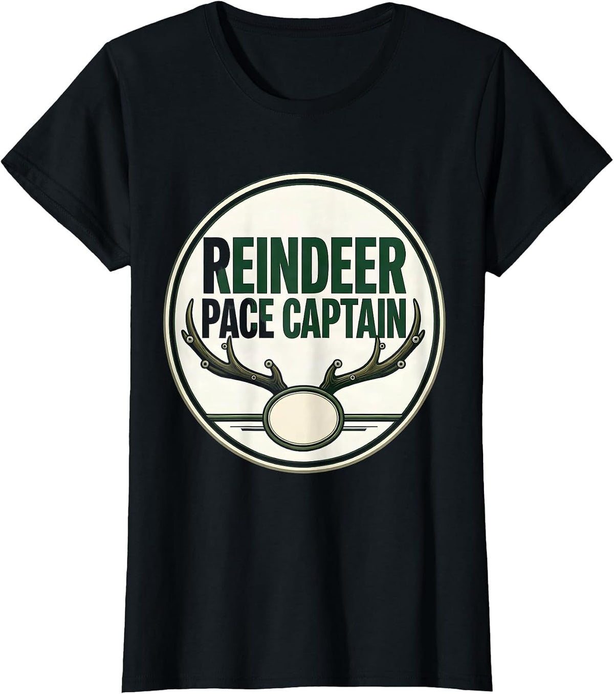 Reindeer Pace Captain Funny Christmas 5k Run Runner Squad T-Shirt - Black