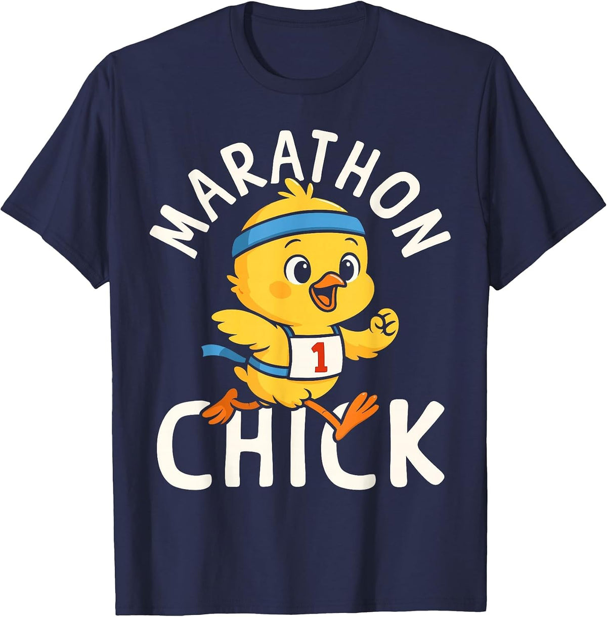Running Runner Half Marathon Chicken Girl Vintage Marathon T-Shirt - Navy Blue