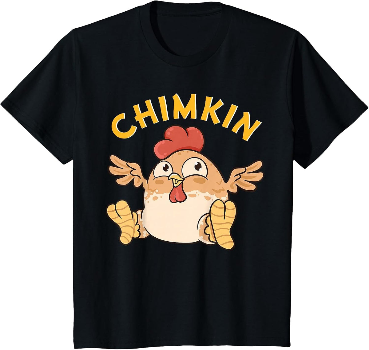 Chimkin | Funny Fat Derpy Chicken Meme Chicken Lover Farmer T-Shirt - Black