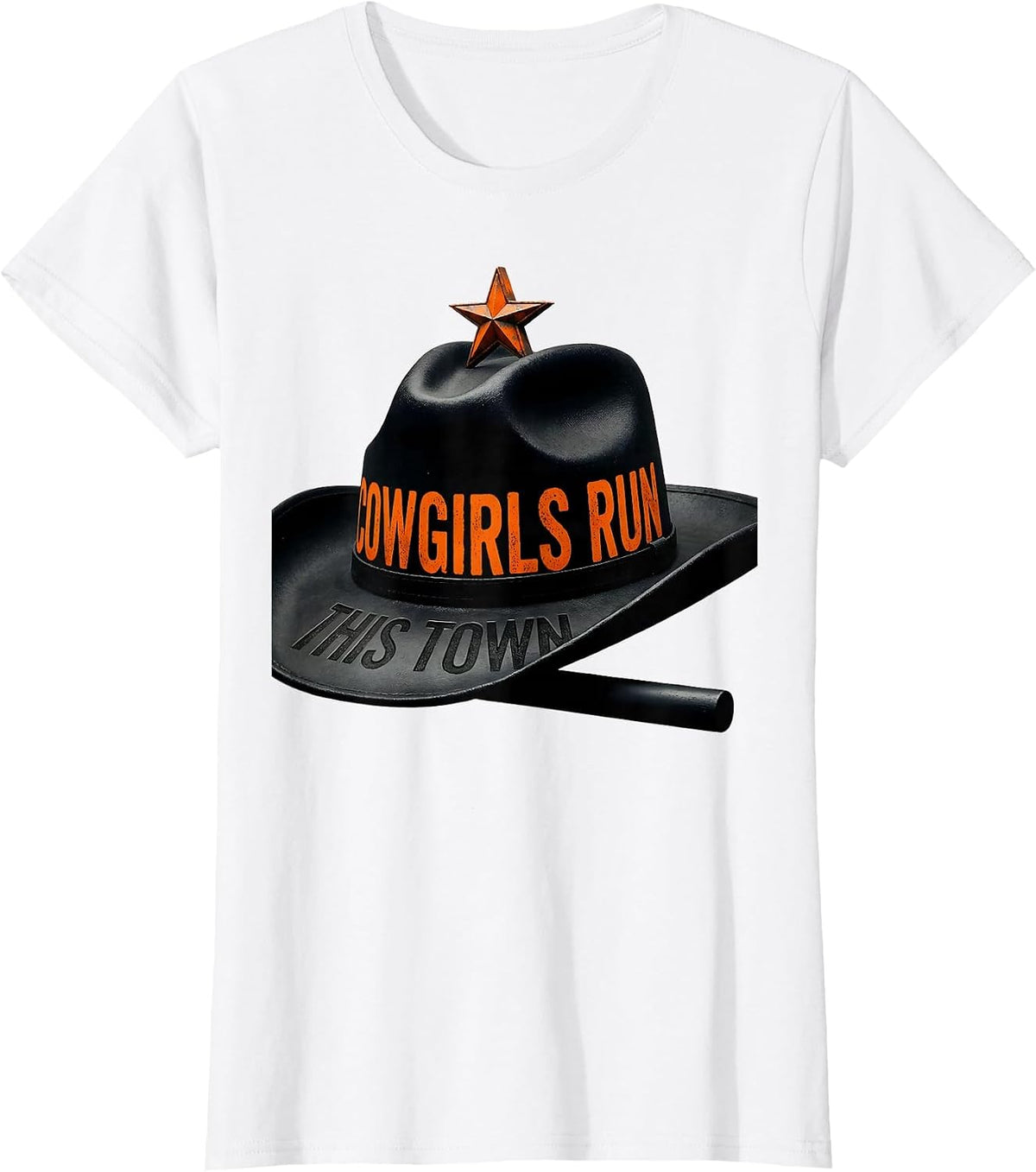 Cowgirls Run This Town Western Design T-Shirt - White