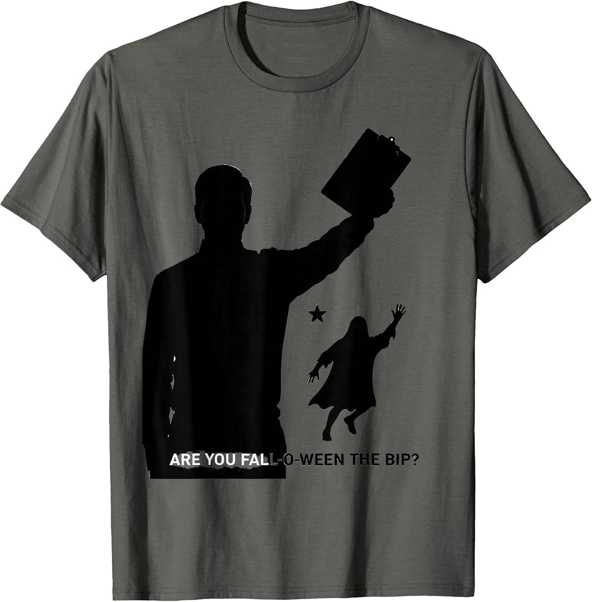 Men's Are You Fall-O-Ween The BIP Teacher Halloween Ghost T-Shirt - Asphalt Grey