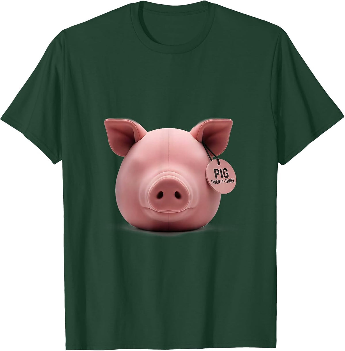 Men's Pig Twenty-Three Minimalist Funny Pig Lover Gift T-Shirt - Dark Green