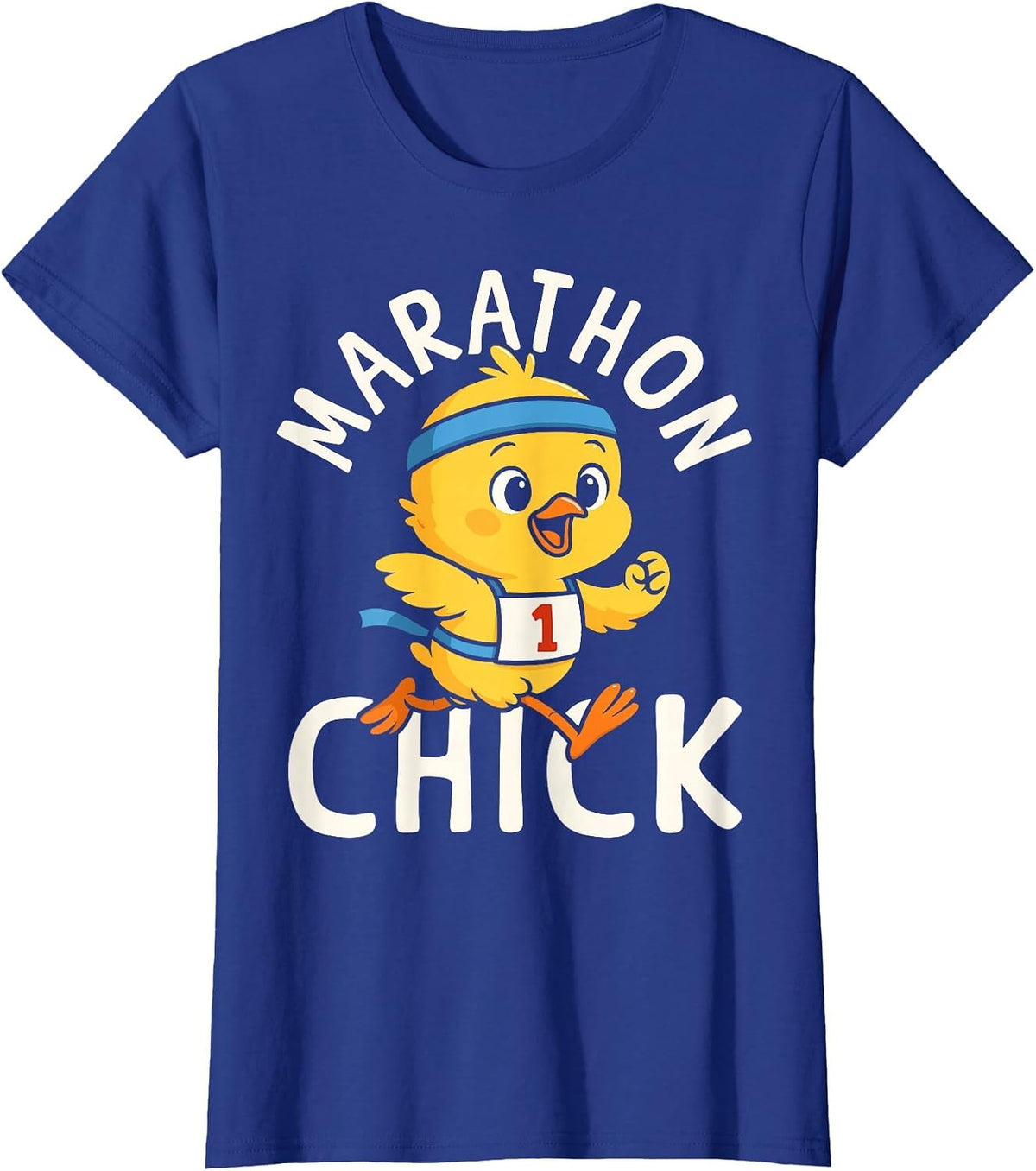 Running Runner Half Marathon Chicken Girl Vintage Marathon T-Shirt - Royal Blue
