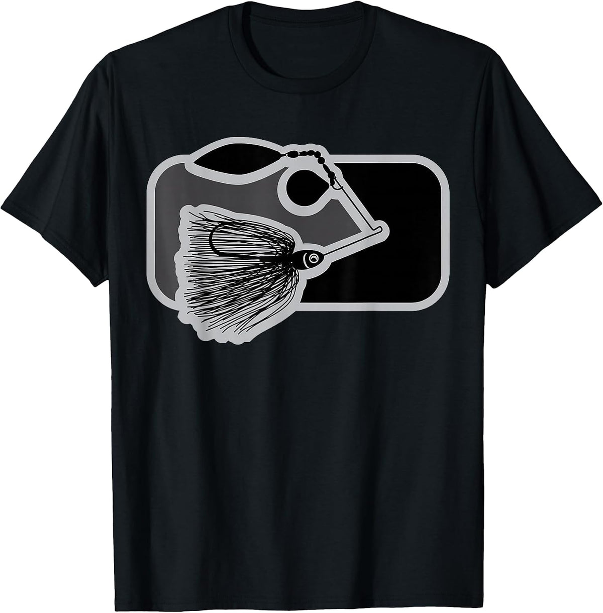 Spinnerbait, Bass Fishing, Fisherman, Fishing Lure T-Shirt - Black