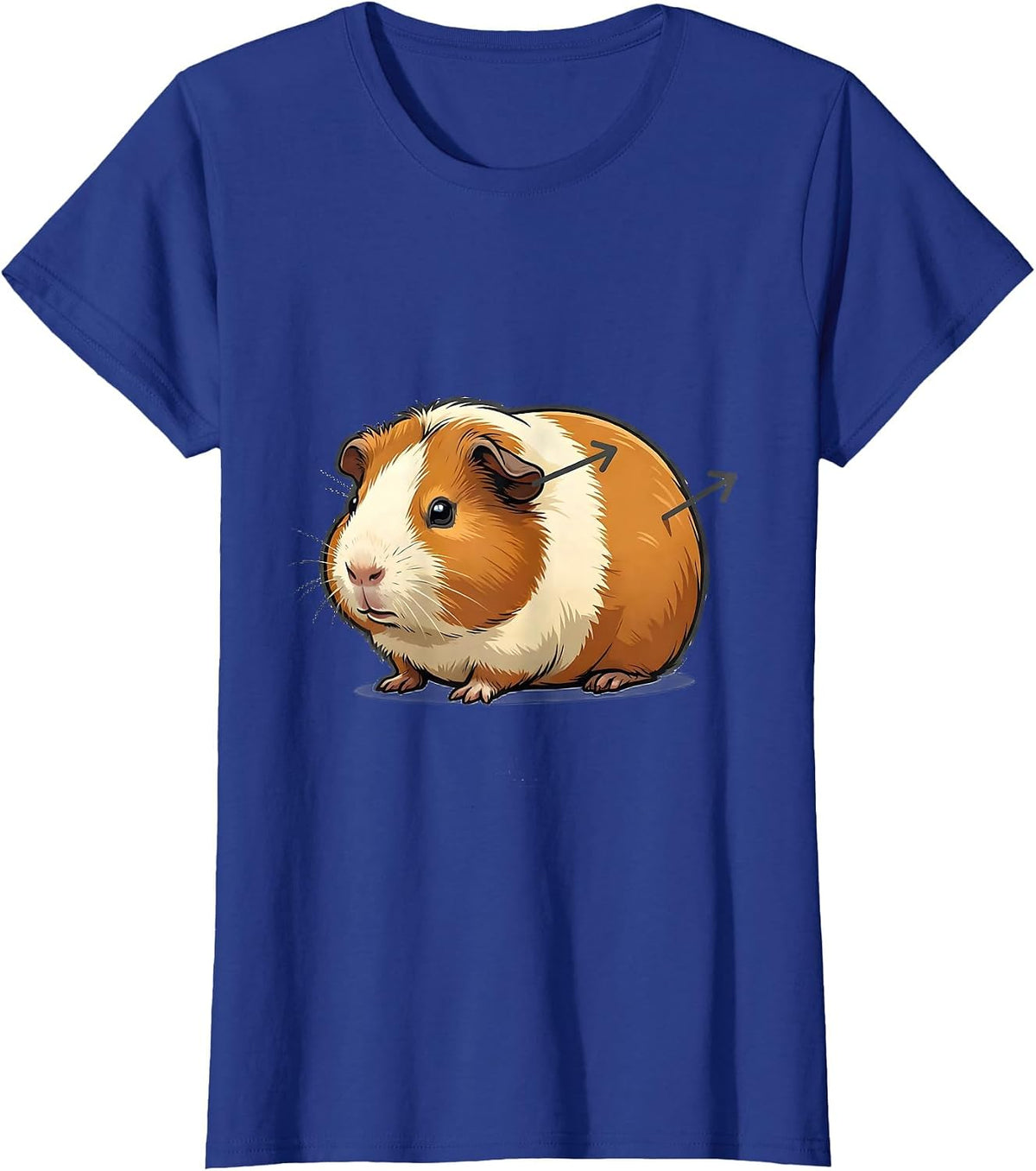 Women's Cartoon Guinea Pig Specimen Display Pet Lover Humor T-Shirt - Royal Blue