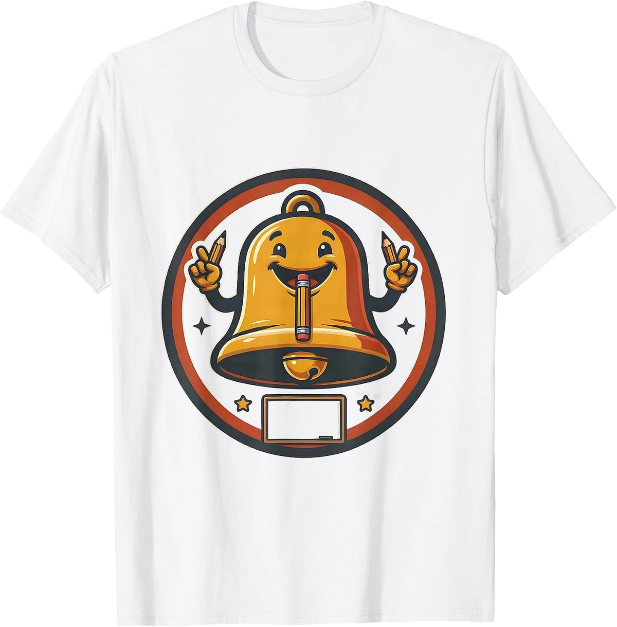 Christmas Bell Teacher Humor Classroom Mascot Logo T-Shirt - White